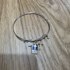 Silver and Gold Faith Charm Bracelet